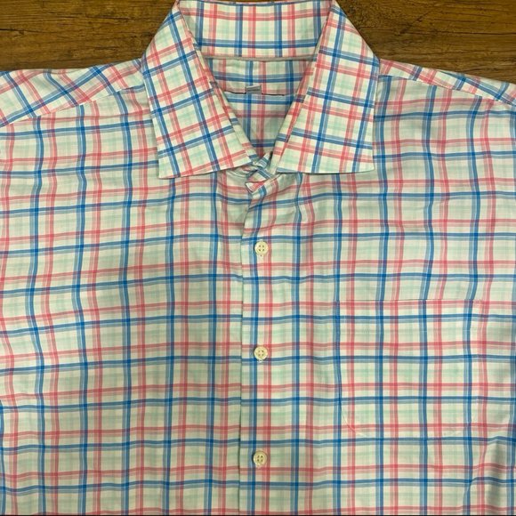Peter Millar Multicolor Plaid Sport Long Sleeve Button Up Casual‎ Shirt Men's XL - Picture 1 of 9